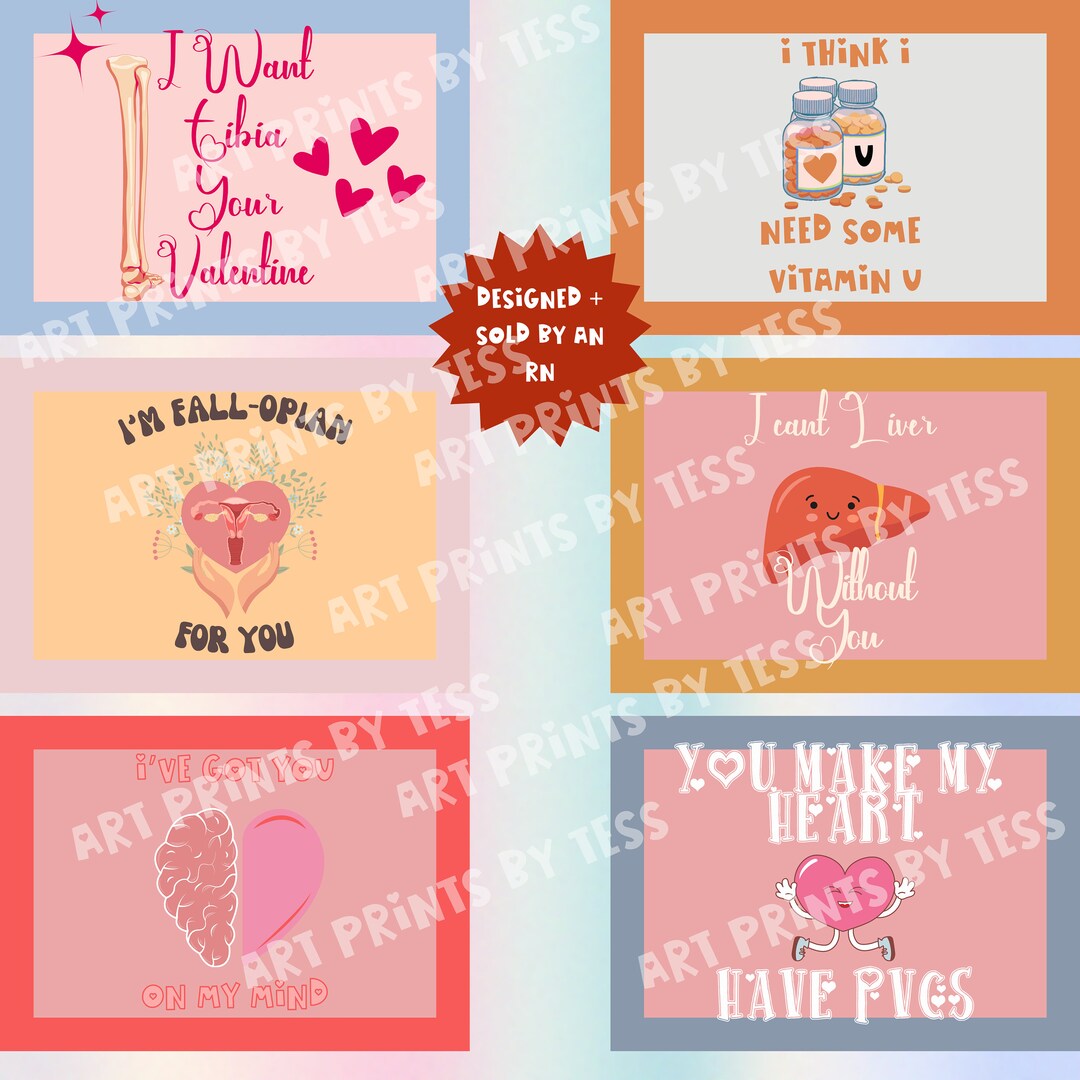 20 Funny Printable Medical Valentine's Day Cards Download and Print at