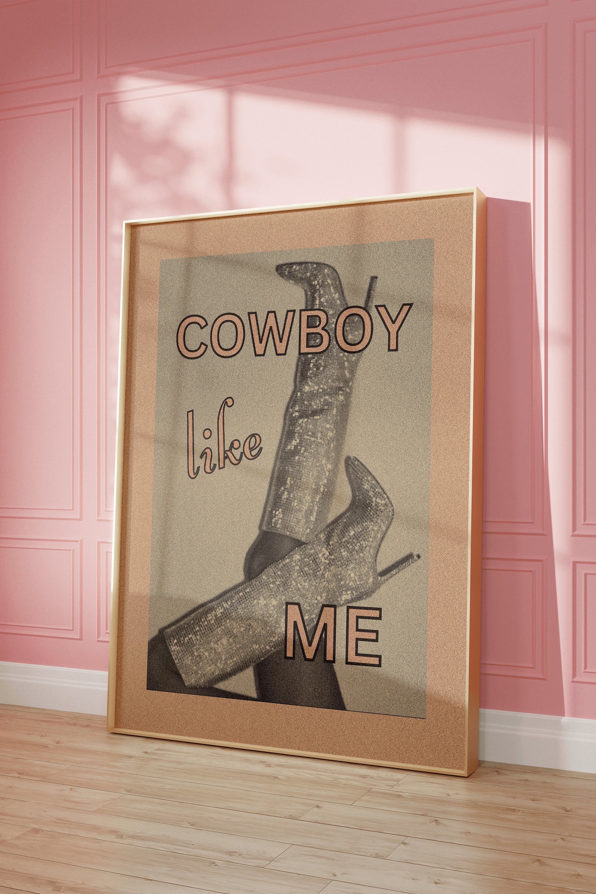Vintage Taylor Cowboy Like Me Digital Print, Retro Aesthetic, Pink Girly Wall Art, Preppy Wall Art, Dorm Room Decor Wall Art, Swiftie Gift