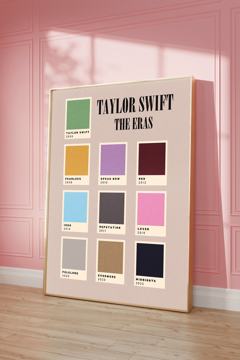 Printable Taylor Swift the Eras Tour Albums Pantone Colors - Etsy