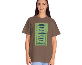 Camiseta con animales del pantano de Luisiana – Camiseta con estampado de fauna criolla cajún – Camiseta con caimanes y amantes de la naturaleza