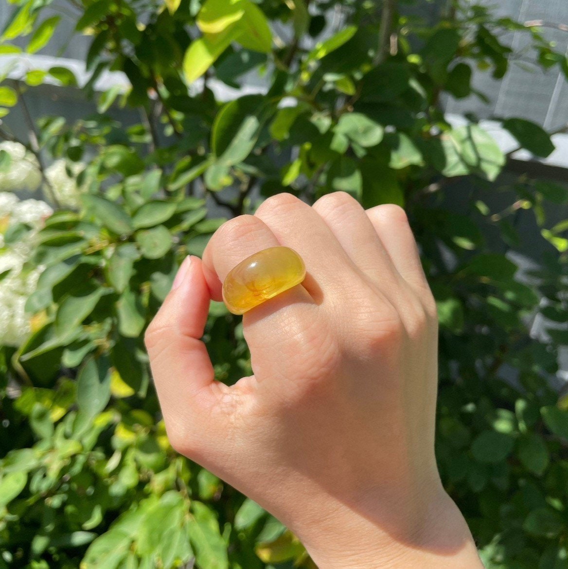 Chunky Natural Bubble Resin Dome Rings / Chunky Rings