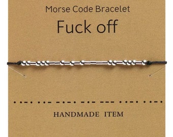 F*ck Off Morse Code Bracelet | Morse Code Secret Message Adjustable Bracelet Gift Present