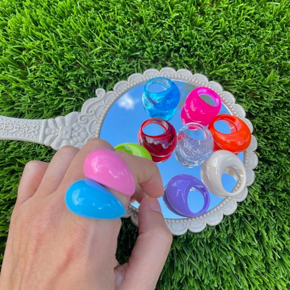 Chunky Bubble Resin Rings / Chunky Rings / Resin Rings