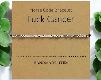 Morse Code F Cancer Stirling Silver Bracelet | Inspirational Strength Bracelet | Cancer Support Gift | Chemo Gift | Survivor Gift |
