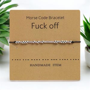 Morsecode 'F*ck Off'-armband | Geheime boodschap, verstelbaar