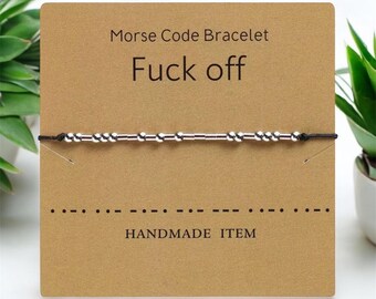 Morse Code 'F*ck Off' Bracelet | Secret Message, Adjustable