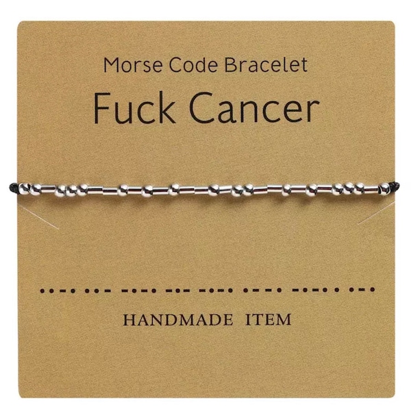 F*ck Cancer Morse Code Bracelet | Morse Code Secret Message Adjustable Bracelet Gift Present / Cancer Survivor Gifts / Cancer Bracelets