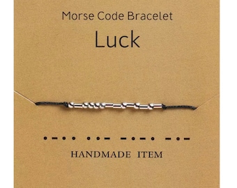 Luck Morse Code Bracelet | Silver Plated Adjustable Secret Message