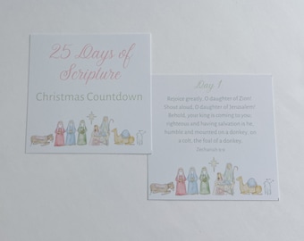 Christmas Scripture Countdown Cards- Digital Download