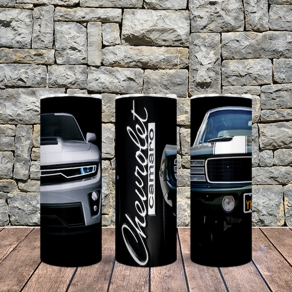 20 oz tumbler wrap, Chevy Camaro new gen old gen, Straight design, Gift for him, PNG Download, Digital Download, 300 DPI