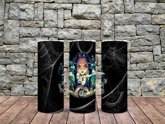 20 oz tumbler wrap, Wednesday Addams tumbler wrap, PNG Download, 300 DPI, Digital Download, Straight tumbler wrap, Halloween tumbler wrap