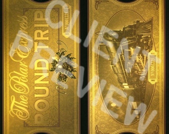 Polar express golden ticket 20oz skinny tumbler wrap