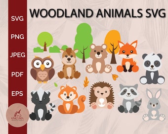 Woodland Animals svg | Safari Animals svg | Zoo Animals svg | Woodland Animal svg | Woodland svg | Wolf svg | INSTANT DOWNLOAD