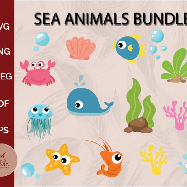 Sea Animals svg | Ocean Animals svg | Under the Sea svg | Sea Life svg | Sea Turtle svg | Octopus svg | Dolphin svg | INSTANT DOWNLOAD