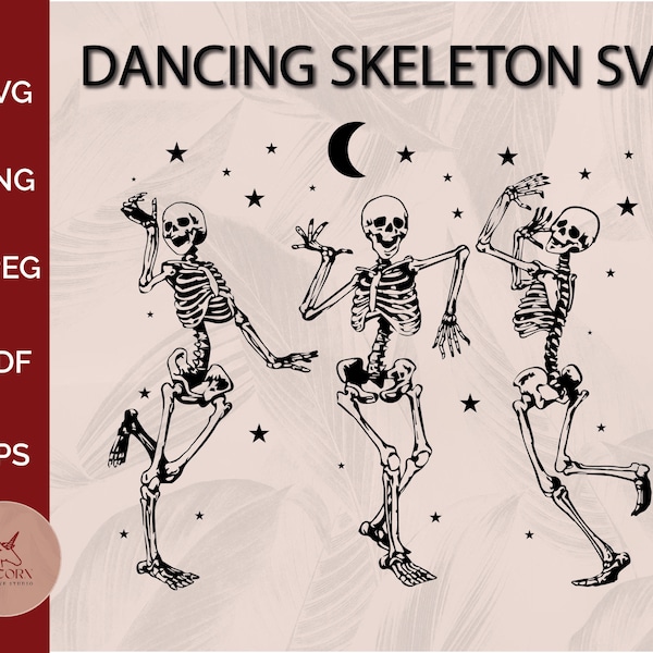 White Dancing Skeleton svg | INSTANT DOWNLOAD