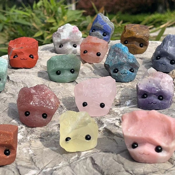 Natural Crystal Raw Stone Crystal Buddies Hedgehogs Healing Crystal Pet Rock