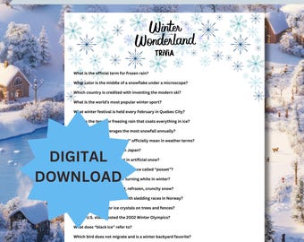 Winter Wunderland Quiz Spiel | Weihnachtsfeier, Ski Ausflug Spaß (Instant Download PDF)