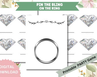 Pin the Bling on the Ring Brautparty Spiel (Digitaler Download)