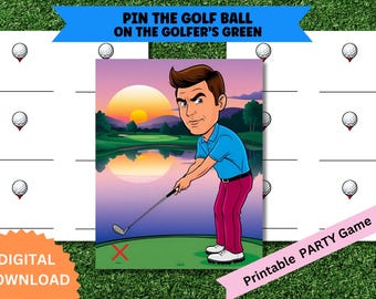 Pin the Golf Ball Spiel: Golfer's Green Party Game (Digitaler Download)