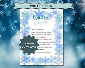 Winter-Familien-Fehde-Spiel Aktivität für alle Altersgruppen Schneetag, Hüttenausflug und Geburtstag