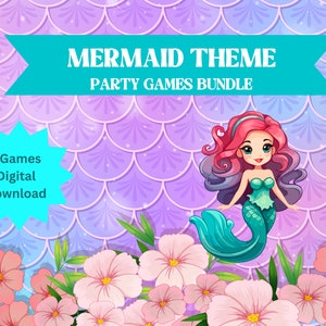 Mermaid Under the Sea Theme Games, Mermaid Party Game Bundle Pack, Digital Download, All Ages Game, Easy Kids Game Idea, Birthday Mermaid