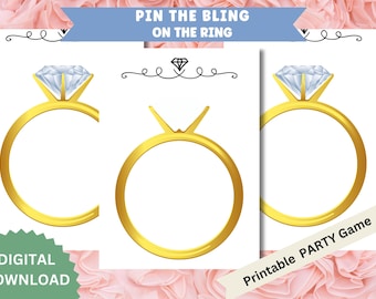 Pin the Bling auf den Ring Brautparty Spiel Instant Download