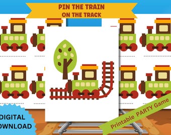 Pin den Zug auf den Spuren Spiel: Kinder Geburtstagsparty (Digitaler Download)