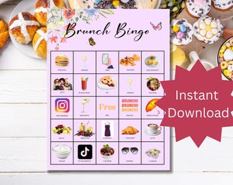 Brunch Bingo Spiel zum Ausdrucken: Brautparty, Geburtstagsparty Aktivität (PDF Download)