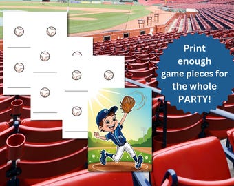 Pin the Baseball Spiel: Geburtstagsaktivität (Digitaler Download)