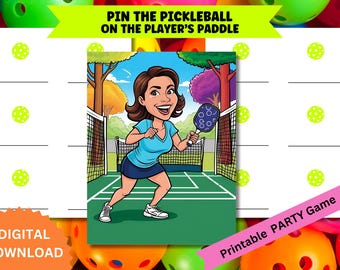 Pin the Pickleball on the Paddle Gesellschaftsspiel (Digitaler Download)