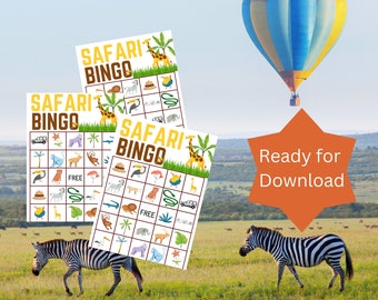 Safari Bingo Game: Jungle Party, All Ages (Digital Download)