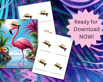 Pin den Hut auf das Flamingo Partyspiel (Digitaler Download)