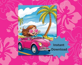 Pin the Sonnenbrillen Gesellschaftsspiel: Pinkcore Girlie Birthday (Digitaler Download)