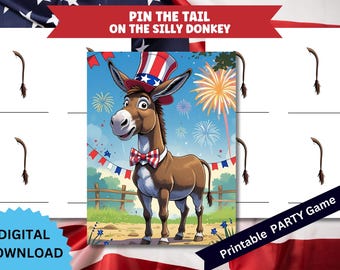 Klassisches Patrischer Esel Pin the Tail Spiel Für Büro, Haus und Klassenzimmer Parties