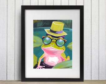 Frosch Kunstdruck, Sonnenbrille, Kinderzimmer Dekor (Digitaler Download