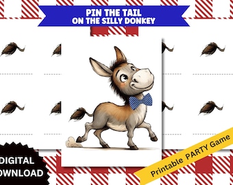 Esel den Schwanz anstecken Spiel: Kinder Geburtstagsparty (Digitaler Download)