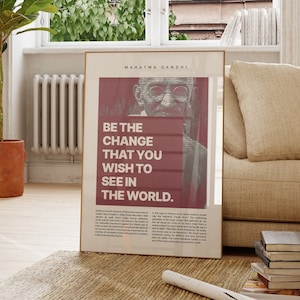 Mahatma Gandhi Inspirational Quote - Minimal Printable Wall Art