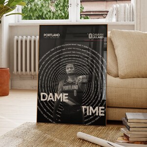 Damian Lillard Poster | Sports Wall Art | Portland Trail Blazers | Minimal Print | Printable Wall Art | Digital Download | Dame Time
