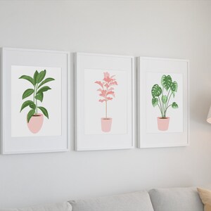 Set of 3 Prints,Wall Art Decor,Greenery,Watercolor,Farmhouse Decor,Home Decor,Botanical, Plant Print,Printable Wall Decor