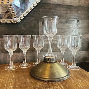 Set of 6 Brighton by Toscany crystal wine glasses - water goblets