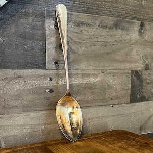 Vintage large silver plated serving spoon