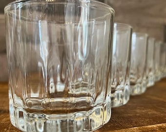 6 Crisa Kristalino clear rocks glasses - old fashioned glasses - whiskey glasses - bar cart glasses - water glasses