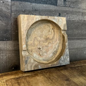 Vintage Onyx Marble 2 Slot Ashtray
