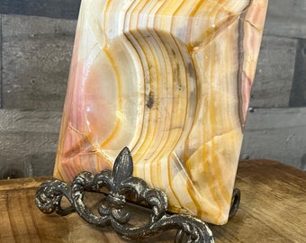 Vintage Onyx Marble Square 4 Slot Ashtray - Catchall
