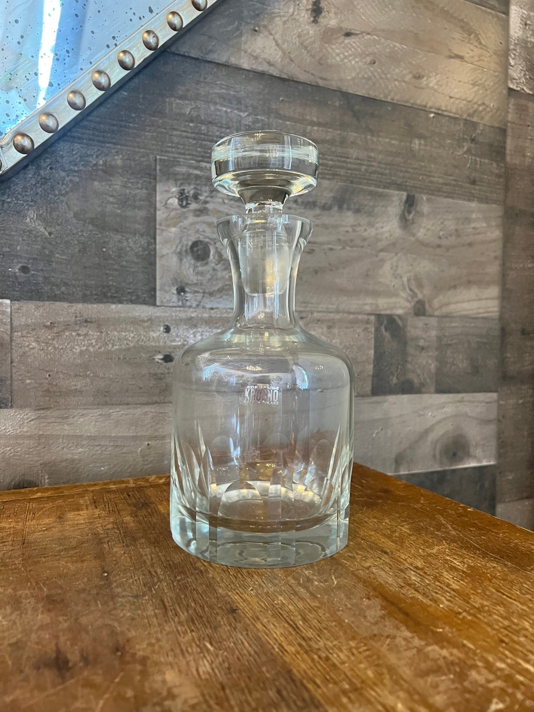 Vintage Krosno Decanter and Stopper Made in Poland Clear Glass Etsy