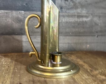 Castiçal vintage de latão com alça
