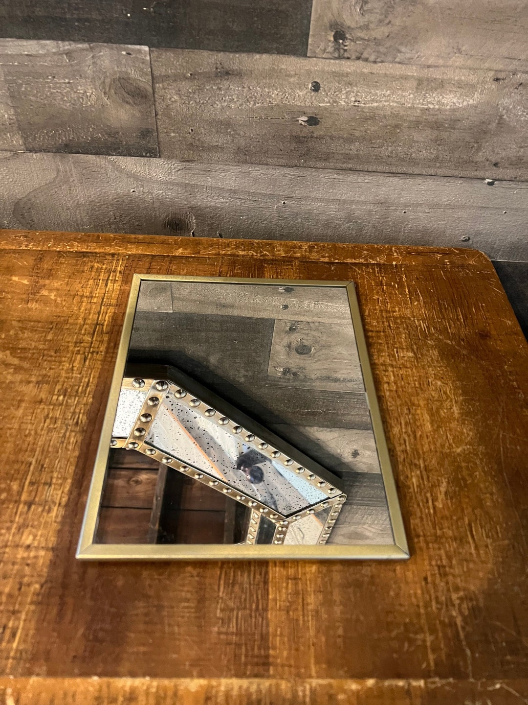 Vintage Gold Frame Brytone Mechanical Mirror Works Inc Etsy