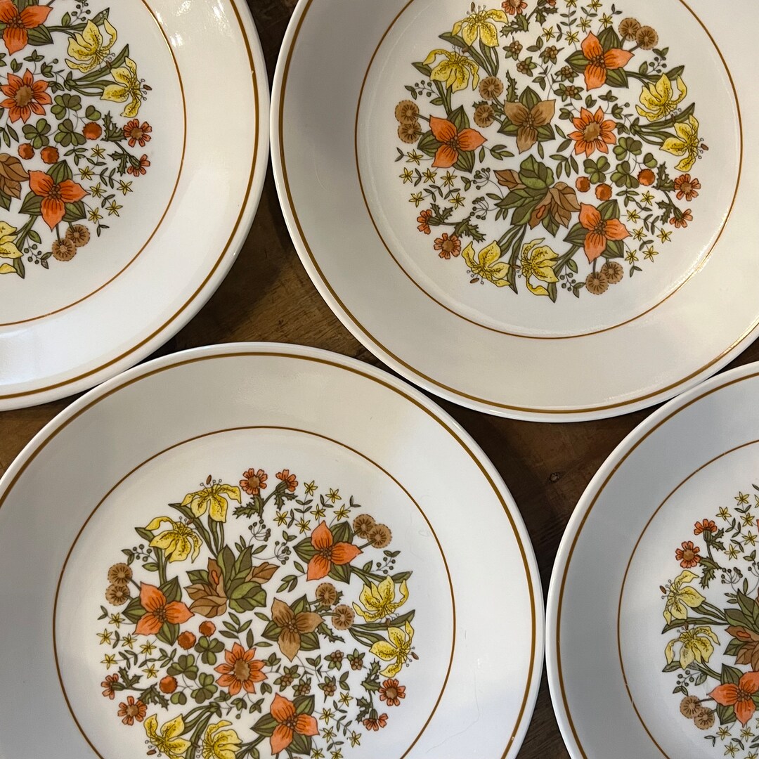 4 Vintage Corelle Corning Indian Summer Salad Plates Etsy