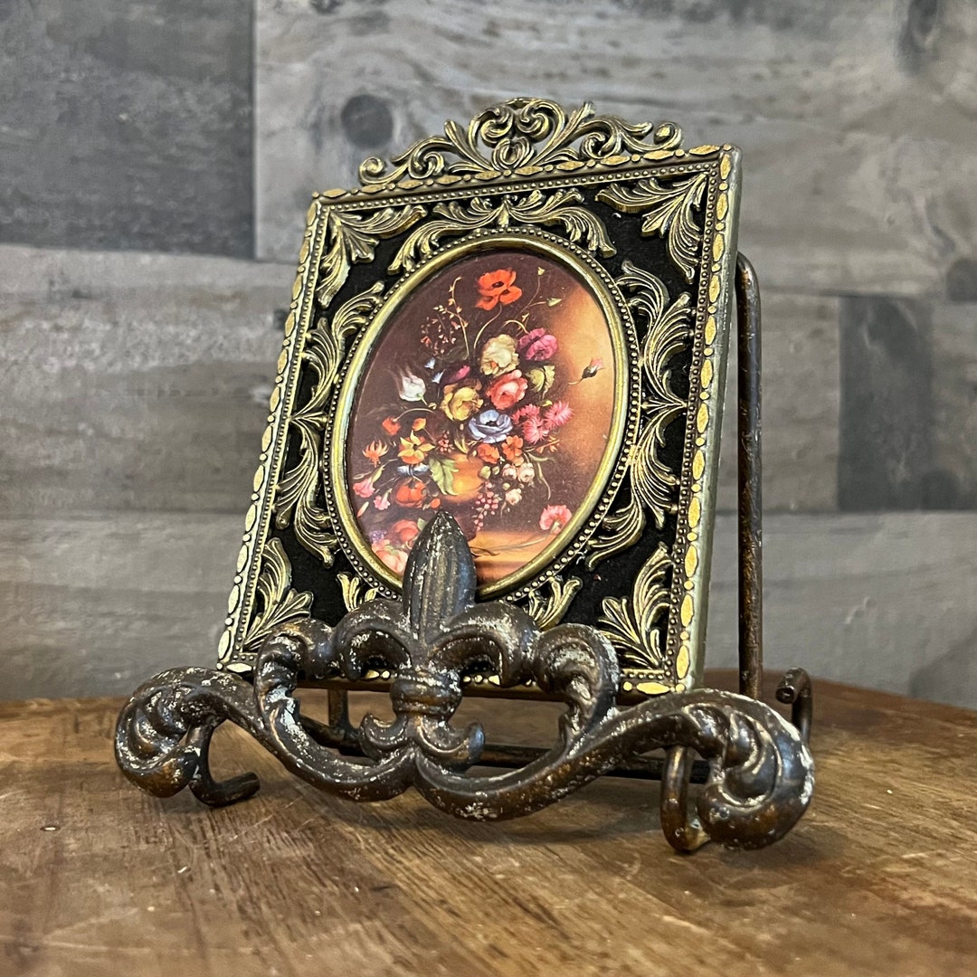 Vintage Brass Victorian Style Floral Baroque Oval Opening Rectangular ...