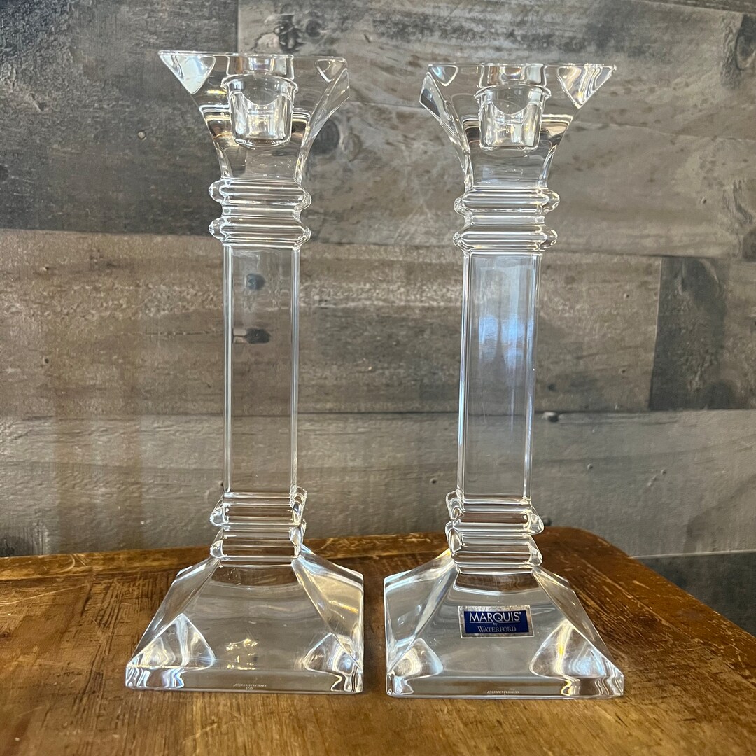 Marquis by Waterford Crystal Treviso Candlestick Holders Pair Etsy